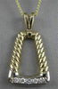 ANTIQUE .25CT DIAMOND 18KT WHITE & YELLOW GOLD FILIGREE ROPE BELL PENDANT #7318