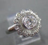 ESTATE LARGE .86CTW 14KT WHITE GOLD 12MM FLOWER ENGAGEMENT COCKTAIL RING #XXX