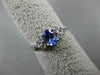 ESTATE 1.26CT DIAMOND & AAA OVAL TANZANITE 14K WHITE GOLD ENGAGEMENT RING #15096