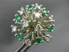 ANTIQUE 2.46CT DIAMOND & AAA EMERALD 14KT WHITE GOLD 3D CLUSTER EARRINGS  #21900