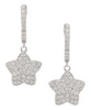 ESTATE 1.7CT DIAMOND 18KT WHITE GOLD 3D CLASSIC PAVE STAR FUN HANGING EARRINGS