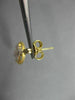 ESTATE .11CT DIAMOND 14K 2 TONE GOLD FILIGREE FLOWER LOVE KNOT HANGING EARRINGS