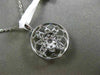 ESTATE .28CT DIAMOND 18K WHITE GOLD 3D FLOWER FILIGREE CIRCULAR FLOATING PENDANT
