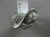 ESTATE WIDE .77CT DIAMOND 18KT WHITE GOLD 3D PAVE INFINITY LOVE KNOT BOW RING