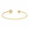 ESTATE .25CT DIAMOND 14KT YELLOW GOLD CLUSTER CIRCULAR FLEXIBLE BANGLE BRACELET