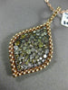ESTATE EXTRA LARGE 2.20CT MULTI COLOR DIAMOND 18K ROSE GOLD 3D TEAR DROP PENDANT