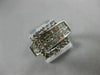 ESTATE WIDE 1.35CT ROUND & PRINCESS CUT DIAMOND 14K WHITE GOLD 3D BELT LOVE RING