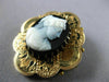 ANTIQUE VICTORIAN AAA BLUE CAMEO 14KT YELLOW GOLD HANDCRAFTED PENDANT #21626