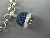 ESTATE 3.01CT WHITE BLACK DIAMOND & MULTI GEM 14K WHITE GOLD BELL CHARM BRACELET