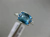 2.16CT DIAMOND & AAA BLUE TOPAZ 14KT WHITE GOLD DOUBLE HEART FILIGREE LOVE RING