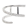 ESTATE WIDE .60CT ROUND DIAMOND 18KT WHITE GOLD 3D SWIRL SNAKE FUN LOVE RING
