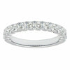 ESTATE .88CT DIAMOND 18K WHITE GOLD ROUND SEMI ETERNITY WEDDING ANNIVERSARY RING