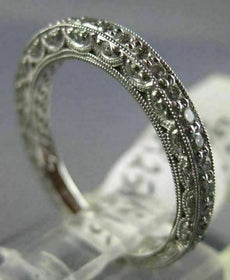 ESTATE .50CT DIAMOND 14KT WHITE GOLD 3D DOUBLE SIDED ETERNITY ANNIVERSARY RING