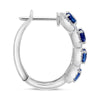 2.61CT DIAMOND & AAA SAPPHIRE 14KT WHITE GOLD MULTI FLOWER HOOP HANGING EARRINGS