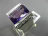 ESTATE EXTRA LARGE 9.22CT DIAMOND & AMETHYST & BLUE TOPAZ 14K WHITE GOLD 3D RING