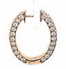 ESTATE 3.79CT DIAMOND 18KT ROSE GOLD 3D ROUND CLASSIC OVAL HOOP HANGING EARRINGS