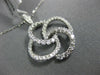 ESTATE .66CT DIAMOND 18KT WHITE GOLD 3D CLASSIC LOVE KNOT FLOWER PENDANT