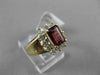 ESTATE 1.65CT DIAMOND & AAA TOURMALINE 14KT YELLOW GOLD SQUARE CUT CLUSTER RING