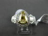 ESTATE 1.87CT FANCY YELLOW DIAMOND 18K TWO TONE GOLD 3D FILIGREE ENGAGEMENT RING