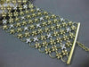 LARGE & LONG 1.30CT DIAMOND 18KT 2 TONE GOLD 3D MULTI ROW FLOWER ETOLIE BRACELET