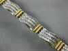 ESTATE WIDE 3.75CT DIAMOND 14KT TWO TONE GOLD 3D MULTI ROW WAVE TENNIS BRACELET
