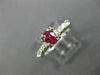 ANTIQUE WIDE .53CT DIAMOND & RUBY 14K WHITE GOLD FISH TAIL ENGAGEMENT RING 27642