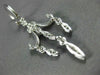ANTIQUE LONG .50CT DIAMOND 14KT WHITE GOLD 3D FILIGREE HANGING EARRINGS #19857