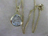 ESTATE DIAMOND 14K WHITE & YELLOW GOLD INVISIBLE MODERN PENDANT  #3666