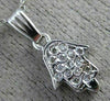 ESTATE .10CT DIAMOND 14KT WHITE GOLD 3D ETOILE HAMSA LUCKY HAND PENDANT #18455