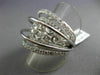ESTATE MASSIVE 2.12CT DIAMOND 18KT WHITE GOLD MULTI ROW FILIGREE ETOILE FUN RING