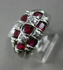 ESTATE 1.83CT DIAMOND & AAA RUBY 14KT WHITE GOLD 3D MULTI ROW ETOILE FUN RING