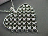 ANTIQUE EXTRA LARGE 1..50CT DIAMOND 14KT WHITE GOLD FLOATING HEART PENDANT #844
