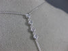 ESTATE .26CT DIAMOND 14KT WHITE GOLD 3D ELONGATED 5 STONE LARIAT LOVE NECKLACE