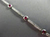 ESTATE 2.73CT DIAMOND & RUBY 14KT WHITE GOLD CLASSIC SEMI BEZEL TENNIS BRACELET
