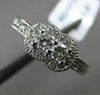 ESTATE .54CT DIAMOND 14KT WHITE GOLD 3D 2 STONE HALO FILIGREE MILGRAIN LOVE RING