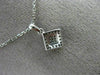 ESTATE SMALL .09CT DIAMOND 14K WHITE GOLD DOUBLE SQUARE CLUSTER FLOATING PENDANT