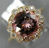 LARGE 2.42CT DIAMOND & AAA PINK TOURMALINE 14K ROSE GOLD FLOWER ENGAGEMENT RING