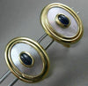 ESTATE .40CT SAPPHIRE 14K YELLOW GOLD MOTHER OF PEARL CLASSIC CUFF LINKS #25111