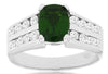 LARGE 2.30CT DIAMOND & AAA RUSSALITE 14KT WHITE GOLD 3D CHANNEL ENGAGEMENT RING