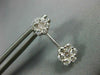 ESTATE 1.06CT DIAMOND 14KT WHITE GOLD 3D DOUBLE FLOWER HANGING EARRINGS #155