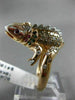 1.34CT FANCY COLOR DIAMOND & MULTI COLOR GEM 18KT WHITE & ROSE GOLD IGUANA RING