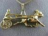 ANTIQUE LARGE 14KT YELLOW GOLD 3D FILIGREE HORSE RIDER RACING PENDANT #19848