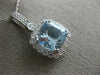 ESTATE LARGE 3.12CT DIAMOND & AAA AQUAMARINE 14KT WHITE GOLD FILIGREE PENDANT