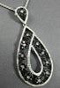 ESTATE 1.92CTW AAA BLACK & WHITE DIAMOND 14KT WHITE GOLD FLORAL DROP PENDANT