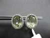 7.20CT DIAMOND & AAA GREEN AMETHYST 14KT WHITE GOLD OVAL HALO CLIP ON EARRINGS