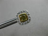 ESTATE 1.30CT WHITE & FANCY YELLOW DIAMOND 18KT TWO TONE GOLD CLASSIC HALO STUD