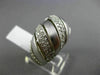 ESTATE LARGE 1CT DIAMOND 14KT WHITE GOLD 3D MATTE & SHINY MULTI ROW DOME RING