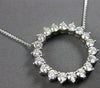 EXTRA LARGE 2.44CT DIAMOND 14KT WHITE GOLD CIRCLE OF LIFE 3 PRONG LOVE NECKLACE