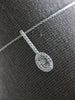 .25CT DIAMOND 14KT WHITE GOLD 3D ROUND & BAGUETTE OVAL TENNIS RACKET FUN PENDANT