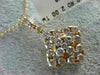 ESTATE LARGE 2.0CT ROUND DIAMOND 14K ROSE GOLD 3D SQUARE FLOWER FLOATING PENDANT